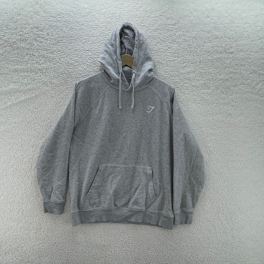 Gymshark Hoodie Mens XL Gray Pullover Hooded Sweatshirt Athletic Gym Bodybuild